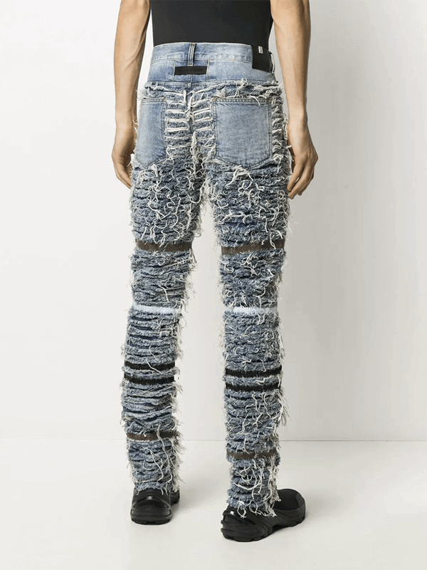 1017 ALYX 9SM Calça Jeans Reta com Efeito Destroyed