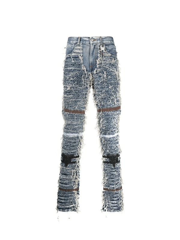 1017 ALYX 9SM Calça Jeans Reta com Efeito Destroyed