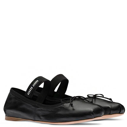 Miu Miu Ballerinas Black Leather