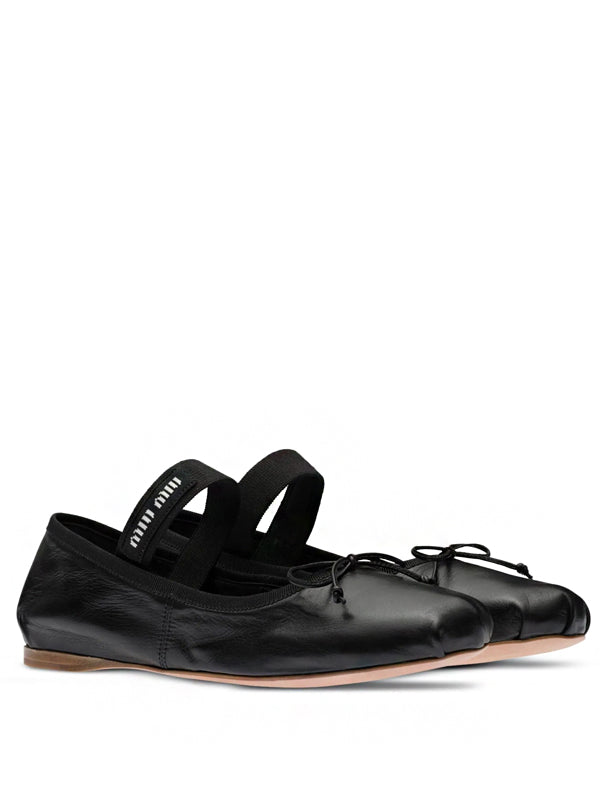 Miu Miu Ballerinas Black Leather