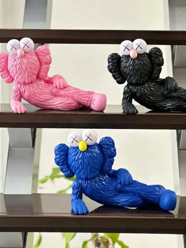 KAWS TIME OFF Vinyl Figure Set Blue/Black/Pink
