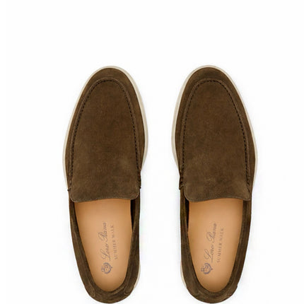 Loro Piana Summer Walk Loafer Suede Grey Moss