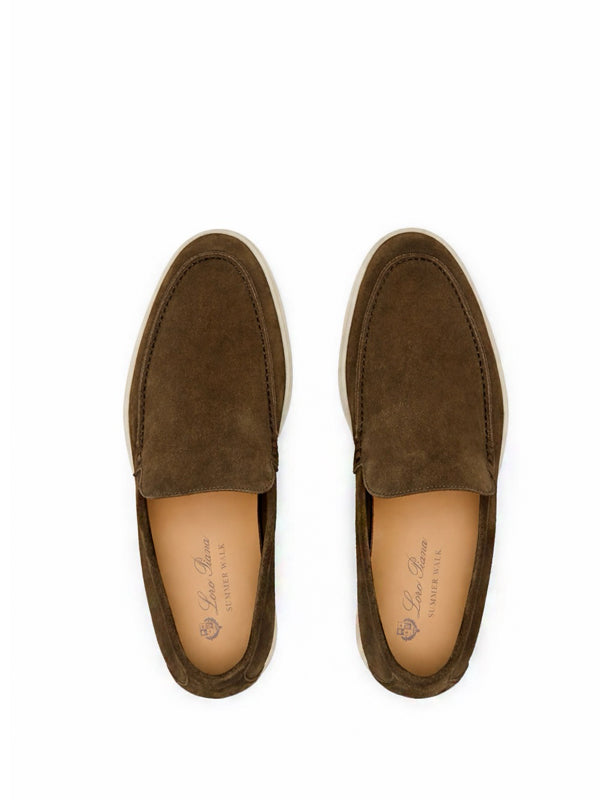 Loro Piana Summer Walk Loafer Suede Grey Moss