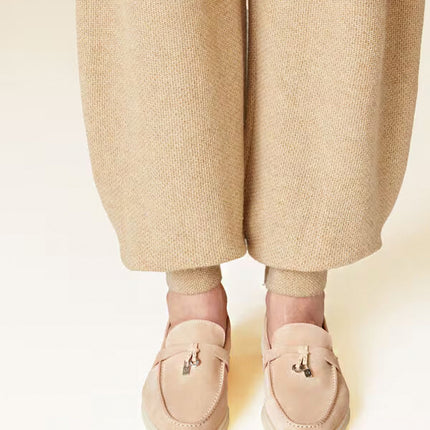 Loro Piana Mocassim Summer Charms Walk Areia Rosa