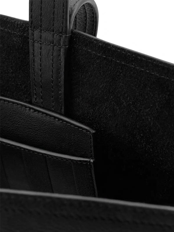 AMI Paris Bolsa tote midi de couro preto