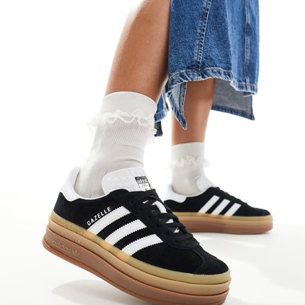 Adidas Gazelle Bold Black White Gum