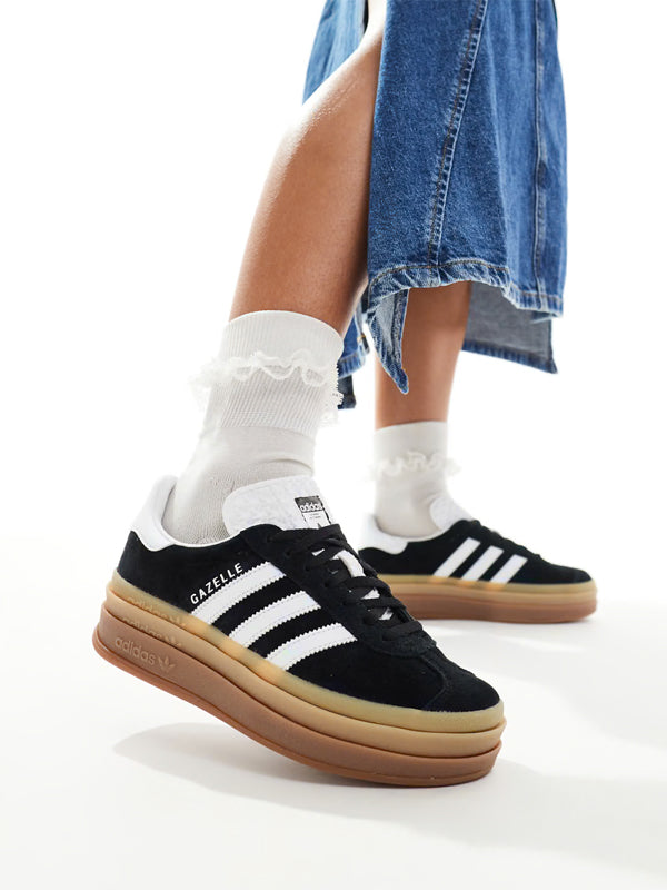 Adidas Gazelle Bold Black White Gum