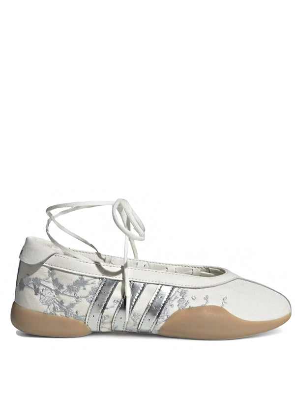 Adidas Taekwondo Mei Ballet White Silver Floral Embroidery