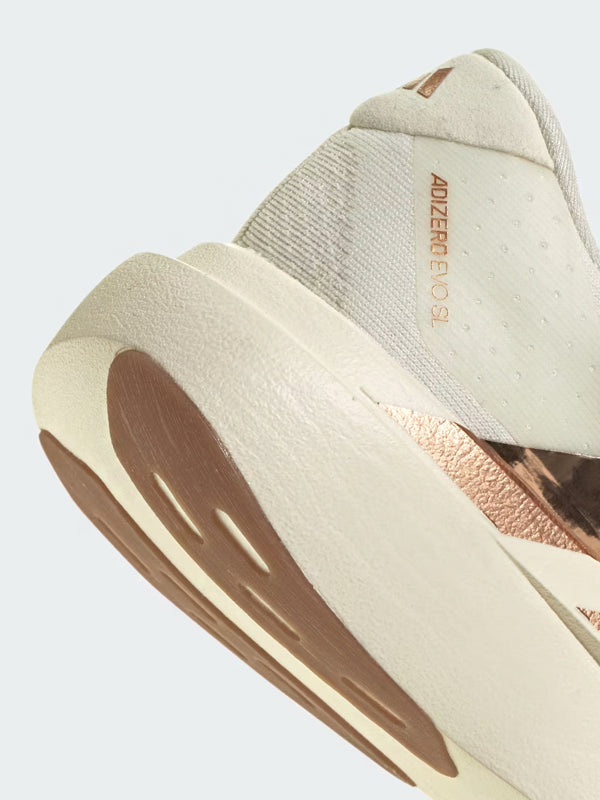 Adidas Adizero Evo SL Off White Copper Metallic Blush Pink