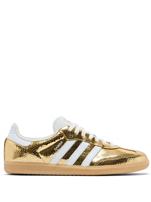 Adidas Samba OG Gold Metallic Cracked Leather