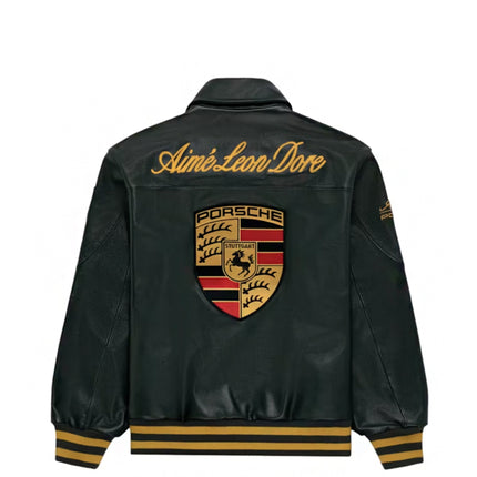 Aime Leon Dore x Porsche 993 Turbo Leather Club Jacket British Racing Green