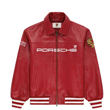 Aime Leon Dore x Porsche 993 Turbo Leather Club Jacket Tango Red