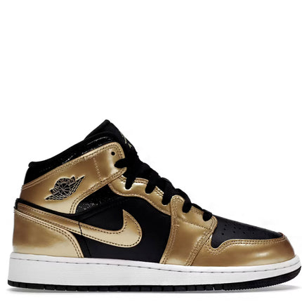 Air Jordan 1 Mid SE GS Black Metallic Gold