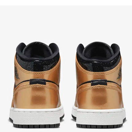 Air Jordan 1 Mid SE GS Black Metallic Gold