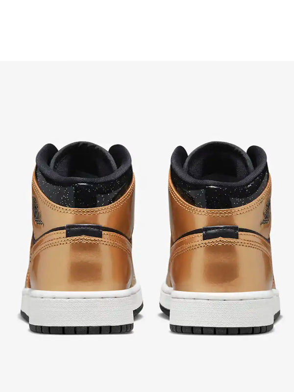 Air Jordan 1 Mid SE GS Black Metallic Gold