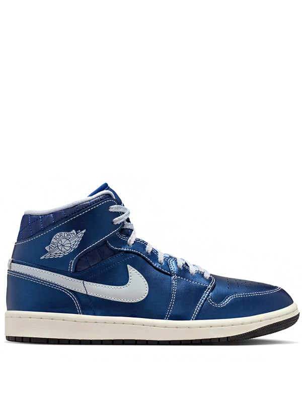 Air Jordan 1 Mid SE Metallic Blue Quilted