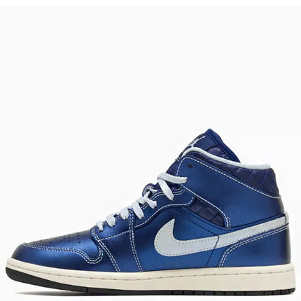 Air Jordan 1 Mid SE Metallic Blue Quilted