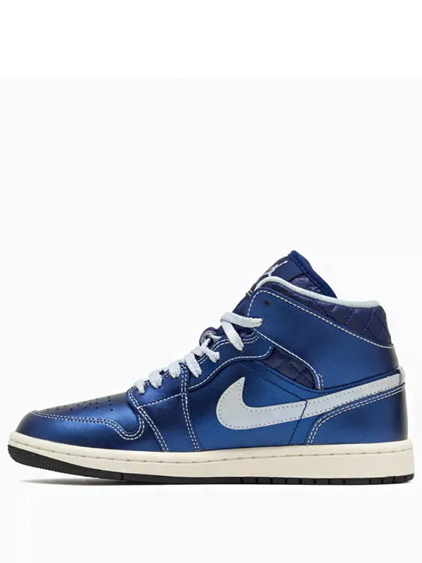 Air Jordan 1 Mid SE Metallic Blue Quilted