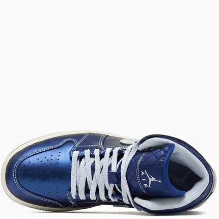 Air Jordan 1 Mid SE Metallic Blue Quilted