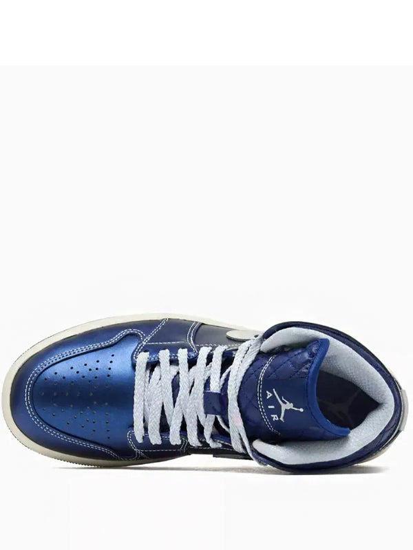 Air Jordan 1 Mid SE Metallic Blue Quilted
