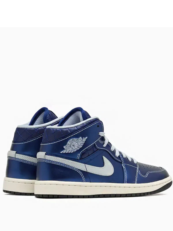 Air Jordan 1 Mid SE Metallic Blue Quilted