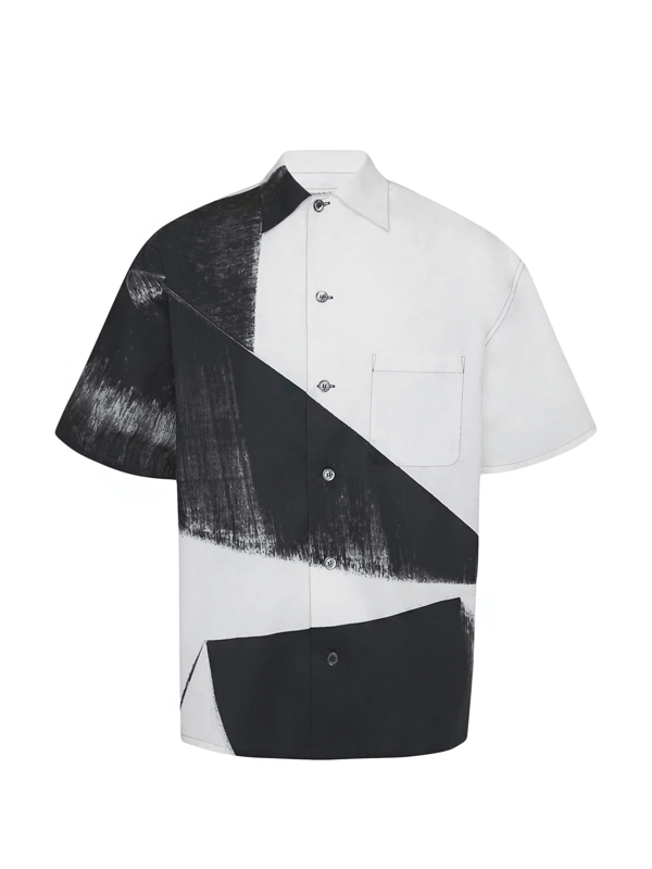 Alexander McQueen Camisa Mangas Curtas Estampada