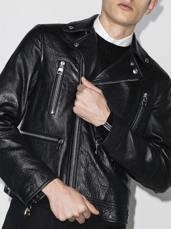 Alexander McQueen Jaqueta Biker de Couro