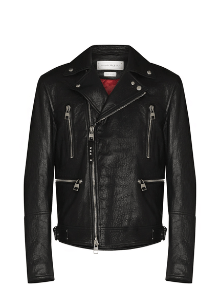 Alexander McQueen Jaqueta Biker de Couro