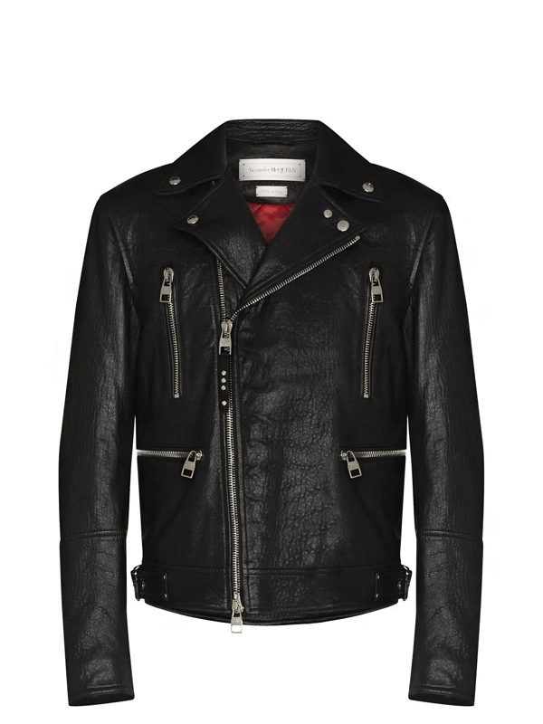 Alexander McQueen Jaqueta Biker de Couro