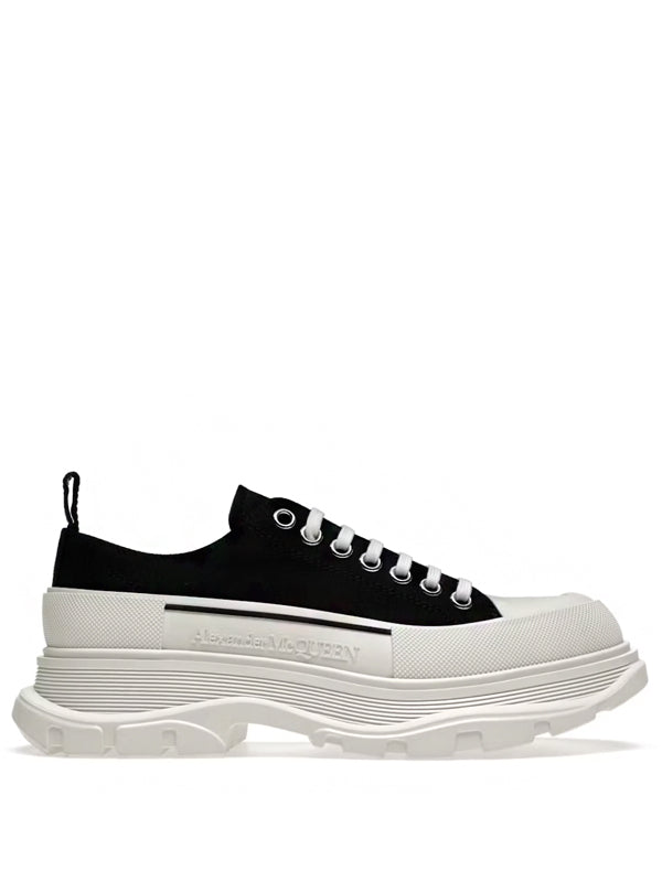 Alexander McQueen Tread Slick Low Lace Up Black White