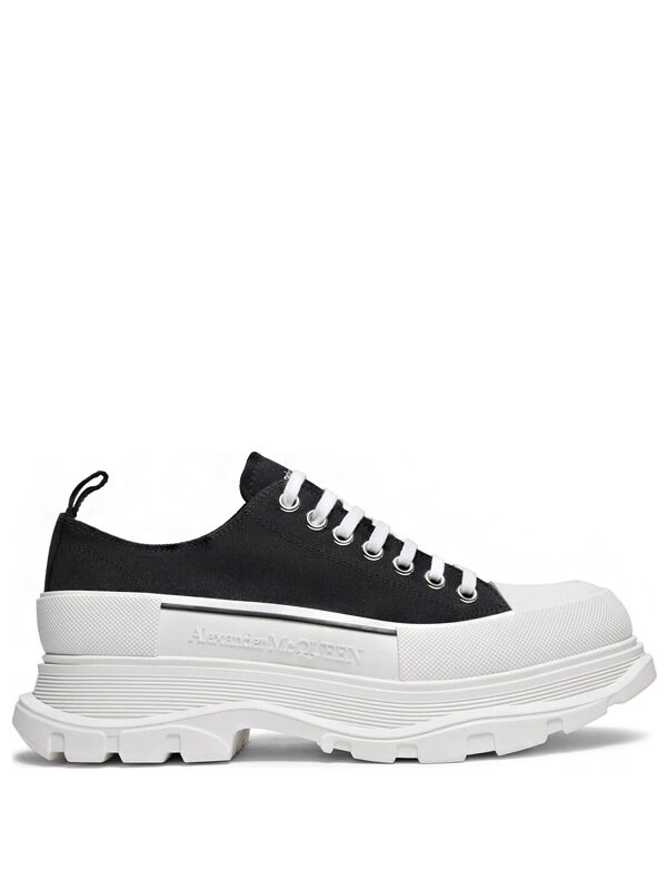 Alexander McQueen Tread Slick Low Lace Up Black White
