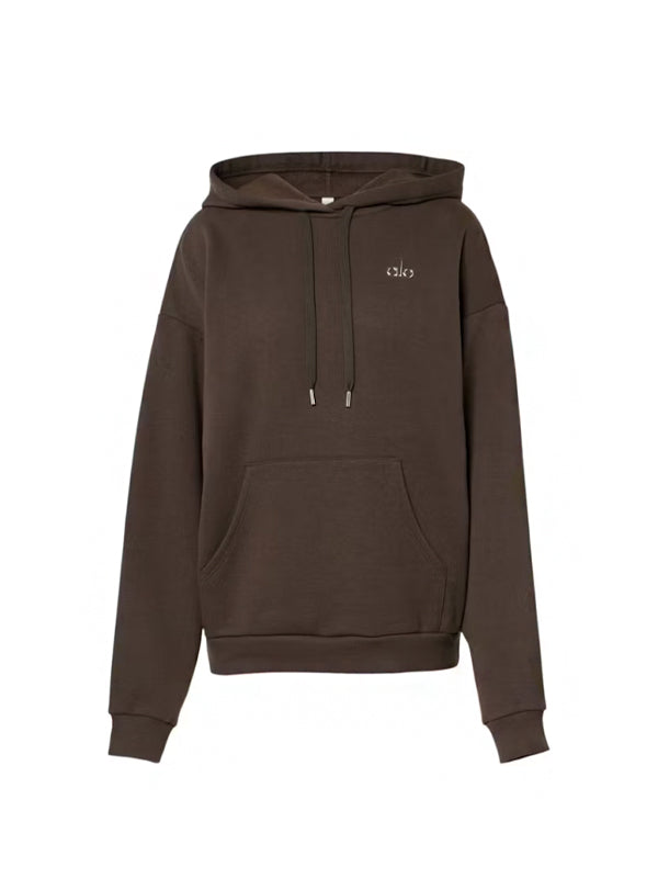 Alo Yoga Accolade Cotton-Blend Hoodie Espresso