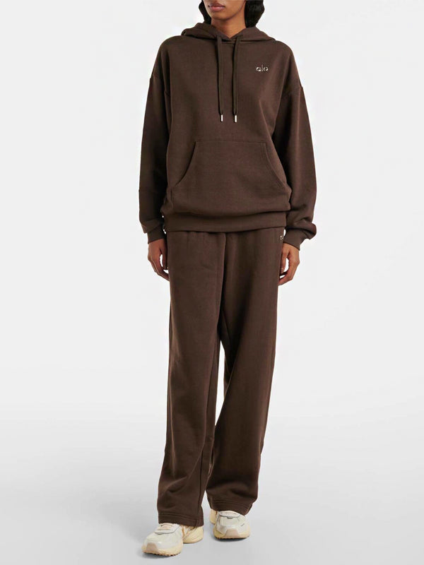 Alo Yoga Accolade Cotton-Blend Hoodie Espresso