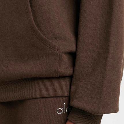 Alo Yoga Accolade Cotton-Blend Hoodie Espresso