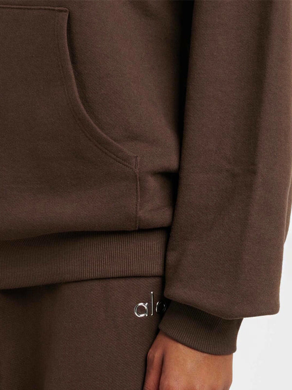 Alo Yoga Accolade Cotton-Blend Hoodie Espresso