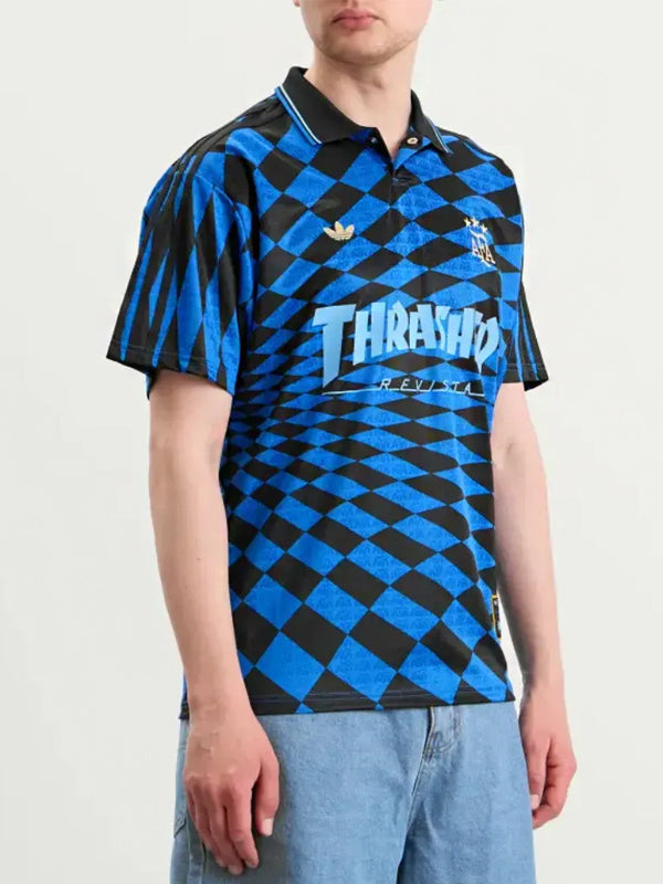 Argentina x Thrasher x adidas Camisa AFA Jersey Black Blue