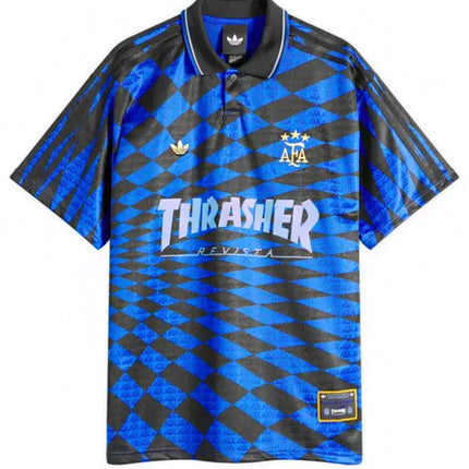 Argentina x Thrasher x adidas Camisa AFA Jersey Black Blue