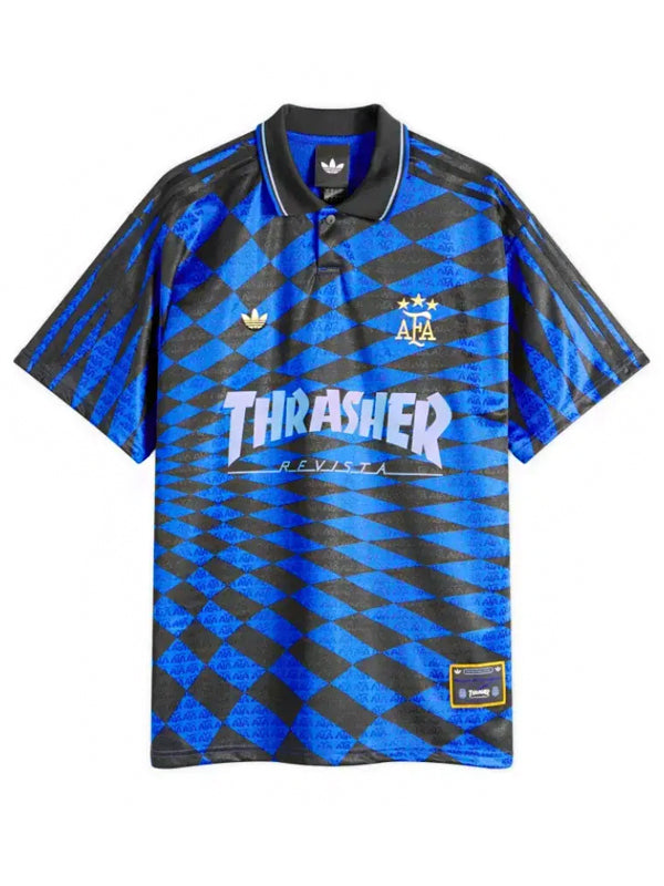 Argentina x Thrasher x adidas Camisa AFA Jersey Black Blue