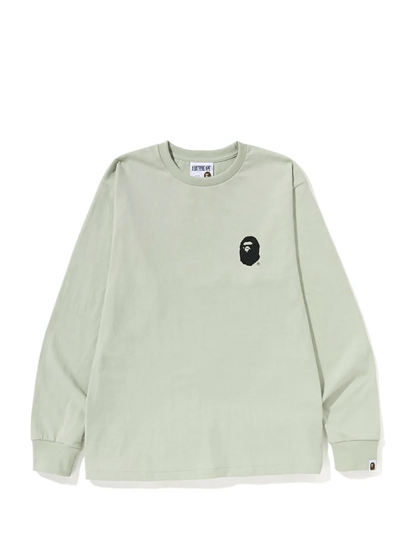 BAPE A Bathing Ape Lettered L/S Tee Green