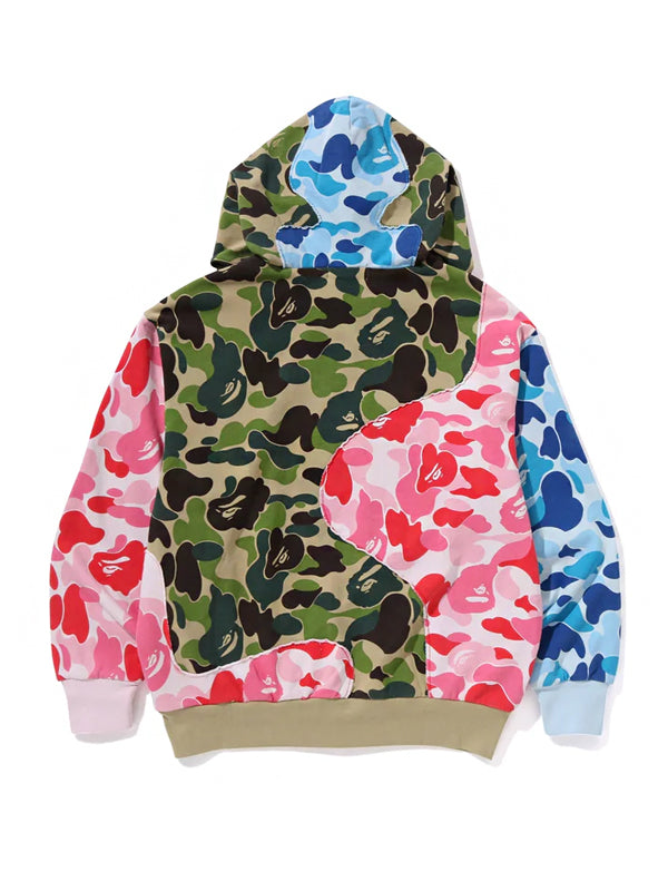 BAPE ABC Camo Patchwork Relaxed Fit Zip Hoodie Multicolor