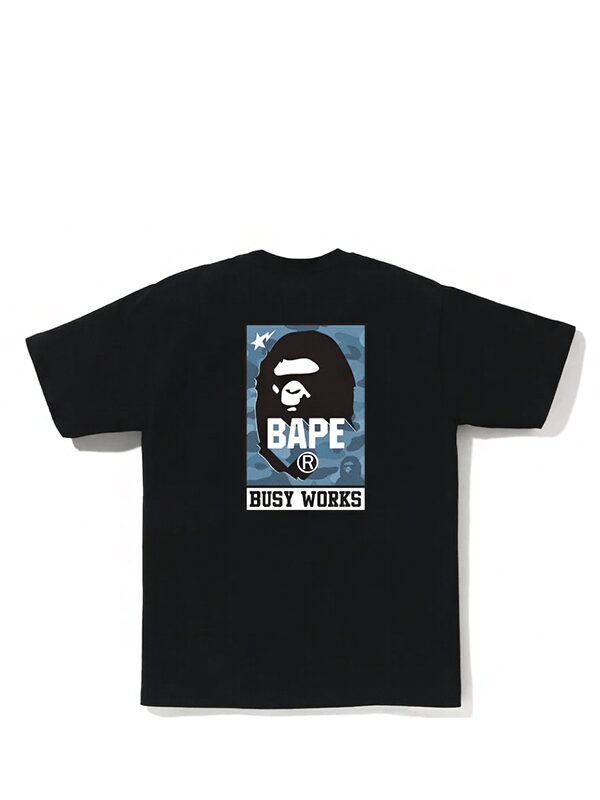 BAPE Honeycomb Camo Bape Busy Works Tee Black Blue