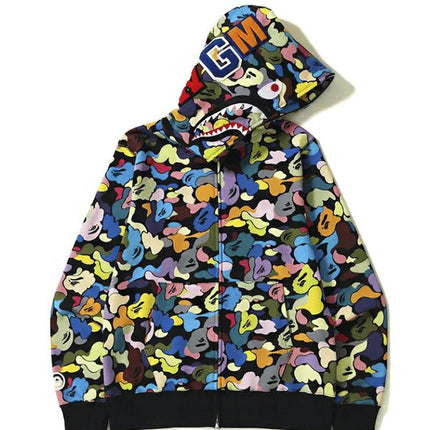 BAPE Multi Camo Shark Full Zip Hoodie (SS23) Black