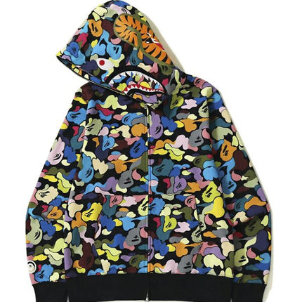 BAPE Multi Camo Shark Full Zip Hoodie (SS23) Black