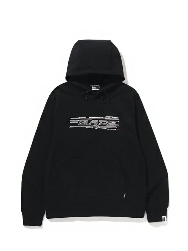 BAPE World Gone Mad Embroidery Pullover Hoodie  Black