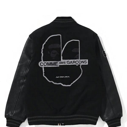 BAPE x Comme des Garcons Osaka Exclusive Varsity Jacket Black