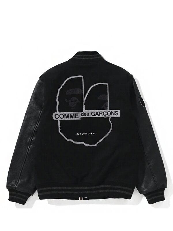 BAPE x Comme des Garcons Osaka Exclusive Varsity Jacket Black