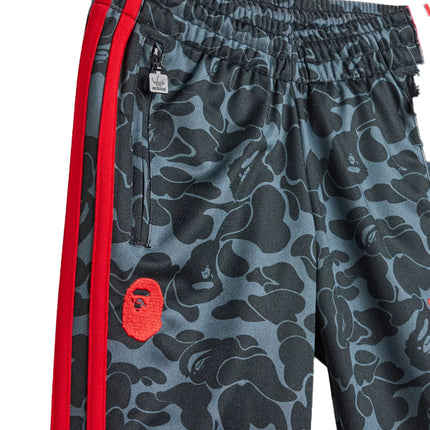 BAPE x adidas All Over Print Track Pants Black Red