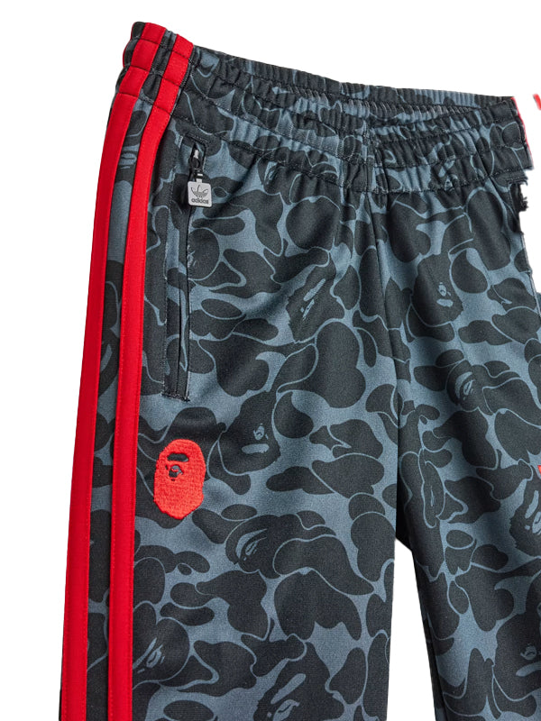 BAPE x adidas All Over Print Track Pants Black Red