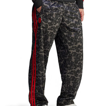 BAPE x adidas All Over Print Track Pants Black Red