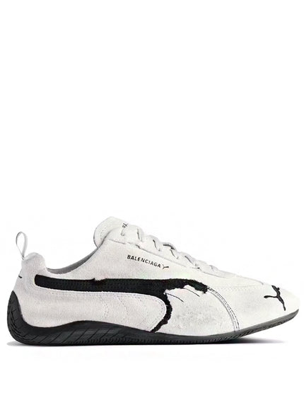 Balenciaga x Puma Speedcat Suede Distressed White Black